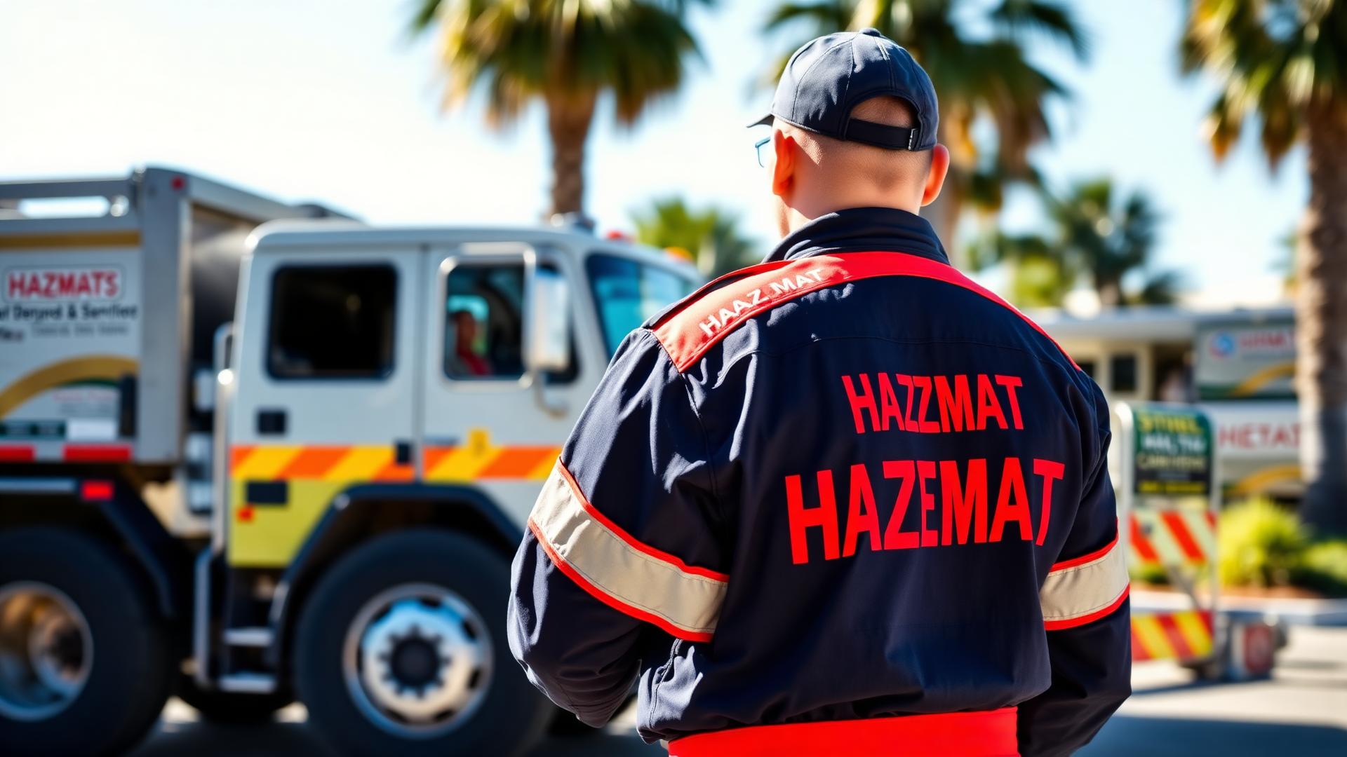 Invert Environmental hazmat technician on site